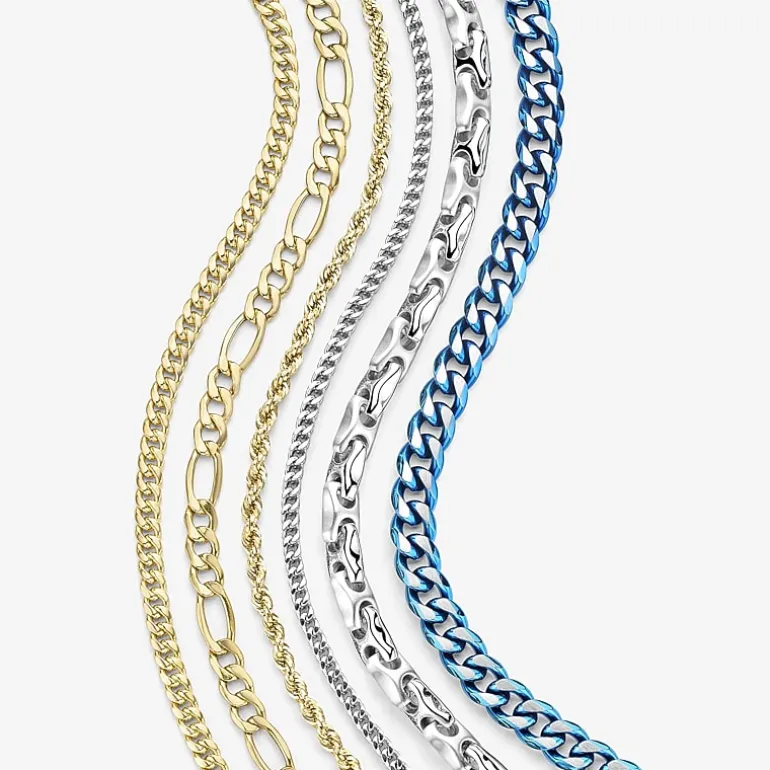 Made in Italy Mens 10K Gold 24 Inch Figaro Chain Necklace