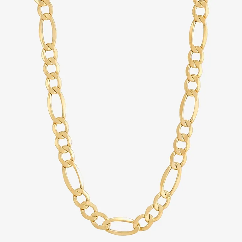 Made in Italy Mens 10K Gold 20 Inch Figaro Chain Necklace