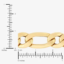 Made in Italy Mens 10K Gold 9 Inch Hollow Figaro Id Bracelet