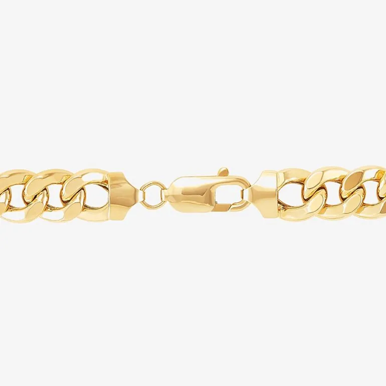 Made in Italy Mens 14K Gold 8 1/2 Inch Hollow Curb Id Bracelet
