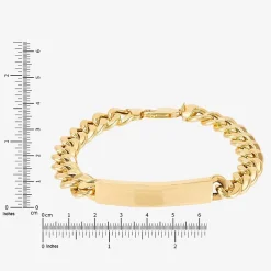 Made in Italy Mens 14K Gold 8 1/2 Inch Hollow Curb Id Bracelet