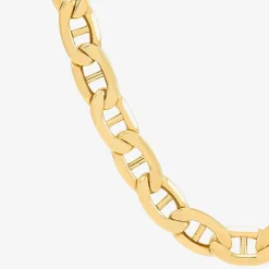 Made in Italy Mens 10K Gold 22 Inch Mariner Chain Necklace