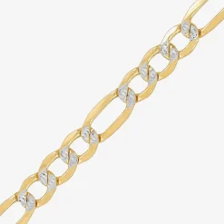 Made in Italy Mens 14K Gold 8 1/2 Inch Semisolid Figaro Chain Bracelet