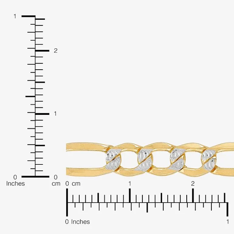 Made in Italy Mens 14K Gold 8 1/2 Inch Semisolid Figaro Chain Bracelet