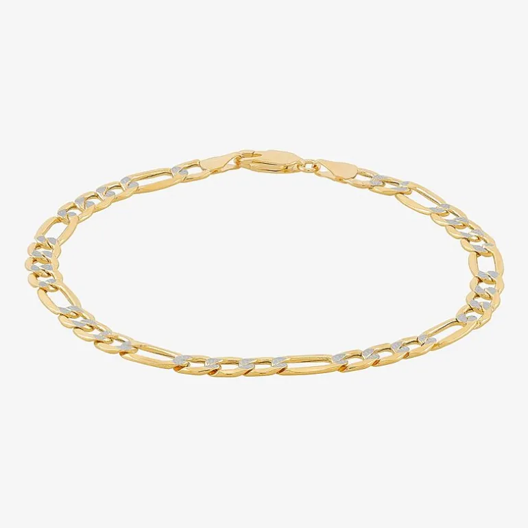 Made in Italy Mens 14K Gold 8 1/2 Inch Semisolid Figaro Chain Bracelet