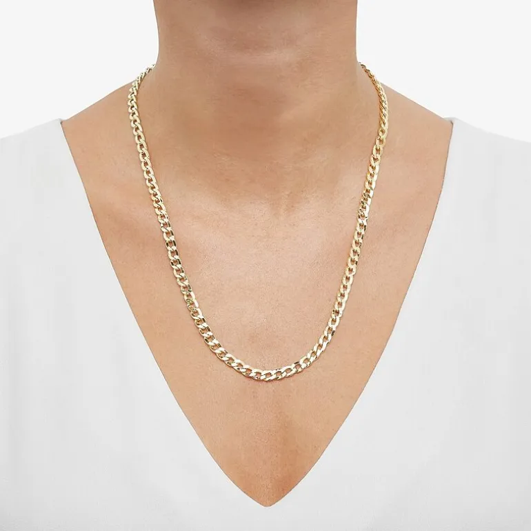 Made In Italy Mens 10K Yellow Gold 22" 6mm Semi-Solid Curb Chain Necklace
