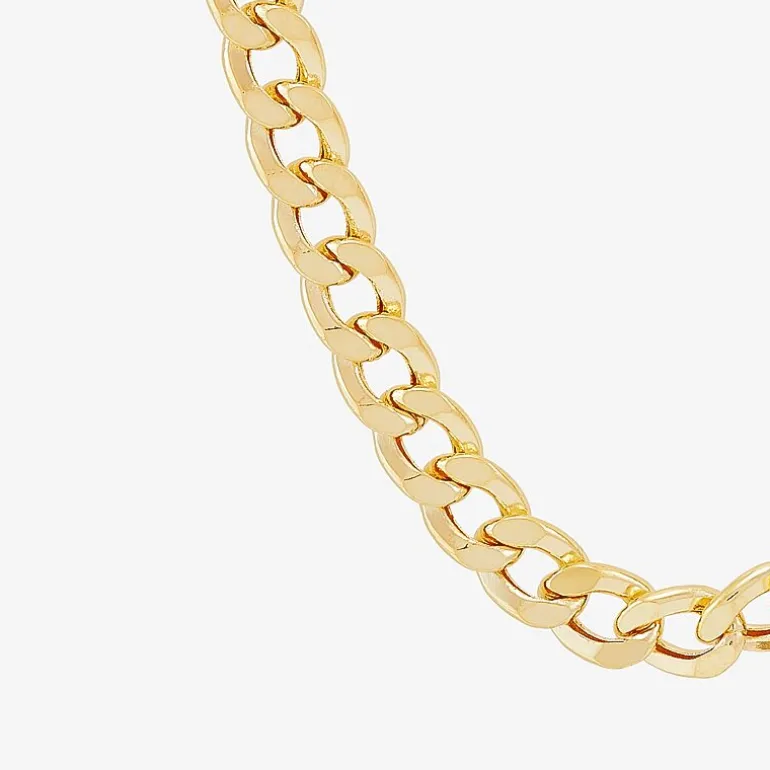 Made In Italy Mens 10K Yellow Gold 22" 6mm Semi-Solid Curb Chain Necklace