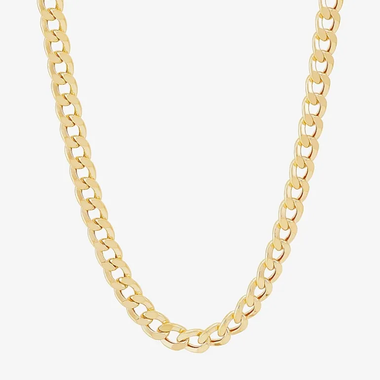 Made In Italy Mens 10K Yellow Gold 22" 6mm Semi-Solid Curb Chain Necklace