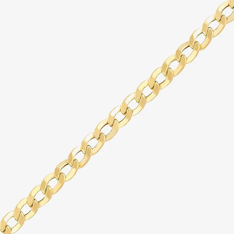 Made In Italy Mens 10K Yellow Gold 22" 6mm Semi-Solid Curb Chain Necklace