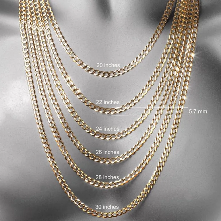Made In Italy Mens 10K Yellow Gold 22" 6mm Semi-Solid Curb Chain Necklace