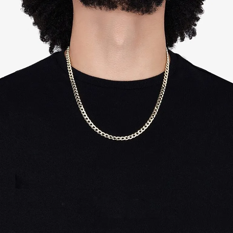 Made In Italy Mens 10K Yellow Gold 22" 6mm Semi-Solid Curb Chain Necklace