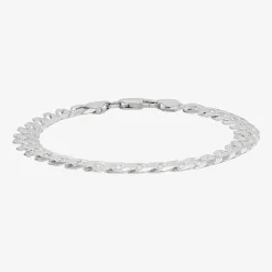 Made in Italy Mens Sterling Silver 9 Inch Solid Curb Chain Bracelet