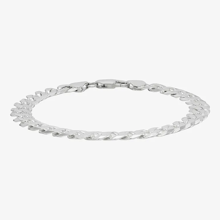 Made in Italy Mens Sterling Silver 9 Inch Solid Curb Chain Bracelet