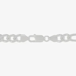 Made in Italy Mens Sterling Silver 8 1/2 Inch Solid Figaro Chain Bracelet
