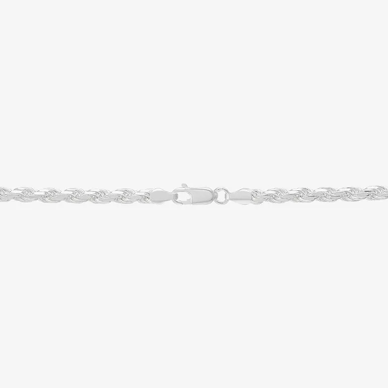 Made in Italy Mens Sterling Silver 24 Inch Rope Chain Necklace