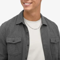 Made in Italy Mens Sterling Silver 20 Inch Mariner Chain Necklace