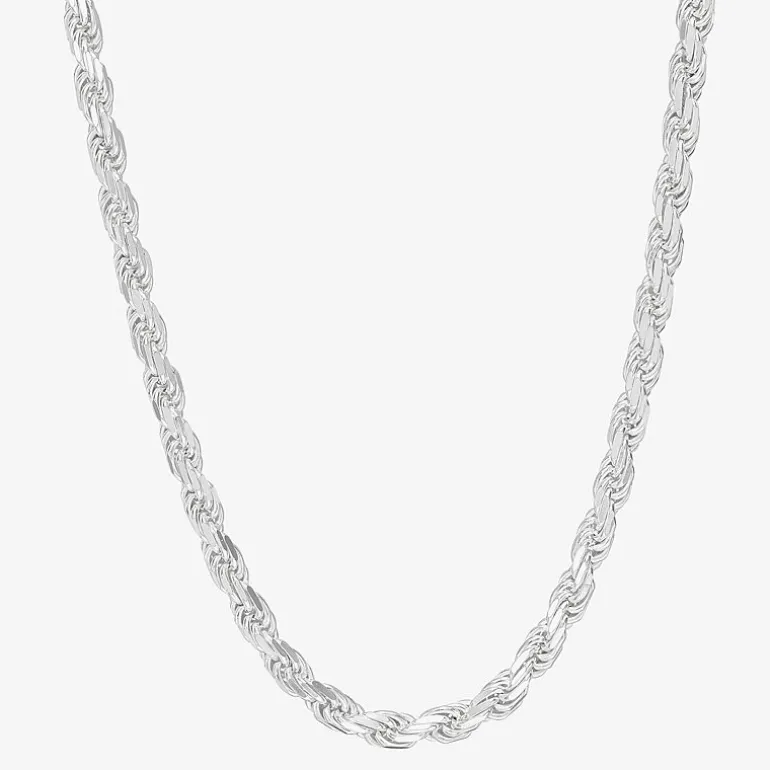 Made in Italy Mens Sterling Silver 30 Inch Rope Chain Necklace