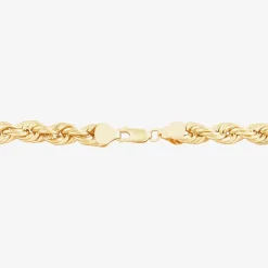 Made in Italy Unisex Adult 10K Gold 9 Inch Hollow Rope Chain Bracelet
