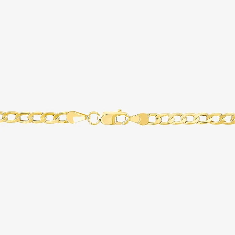 Made in Italy Unisex Adult 10K Gold 7.5 Inch Hollow Curb Chain Bracelet
