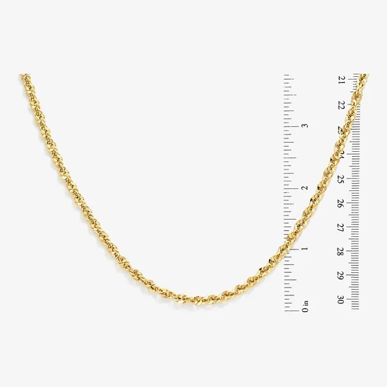 Made in Italy Unisex Adult 14K Gold 18 Inch Rope Chain Necklace
