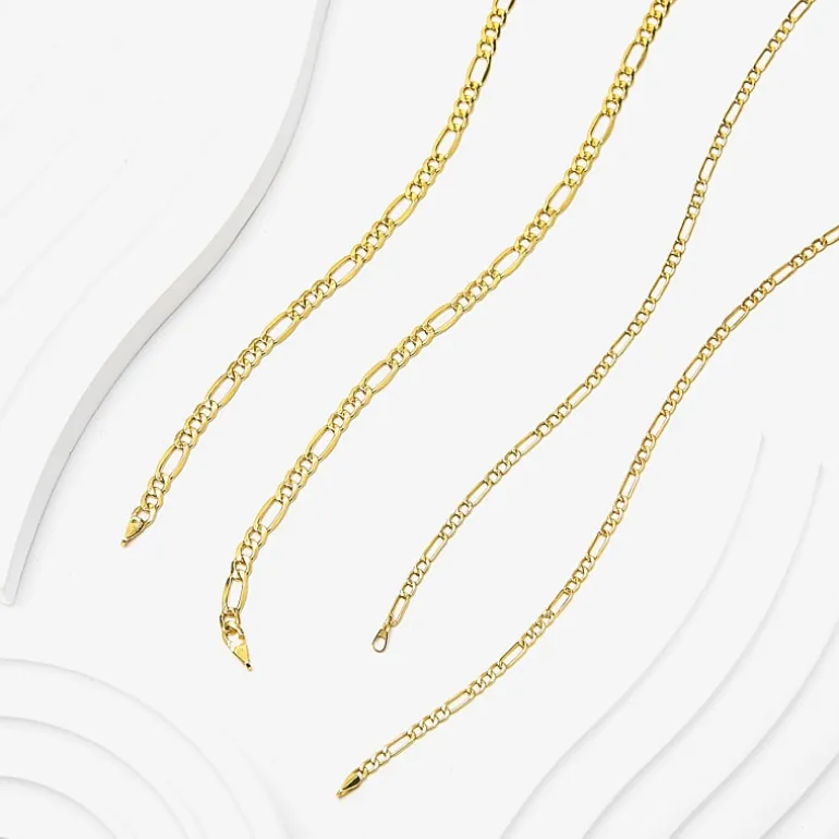 Made in Italy Unisex Adult 10K Gold 22 Inch Figaro Chain Necklace