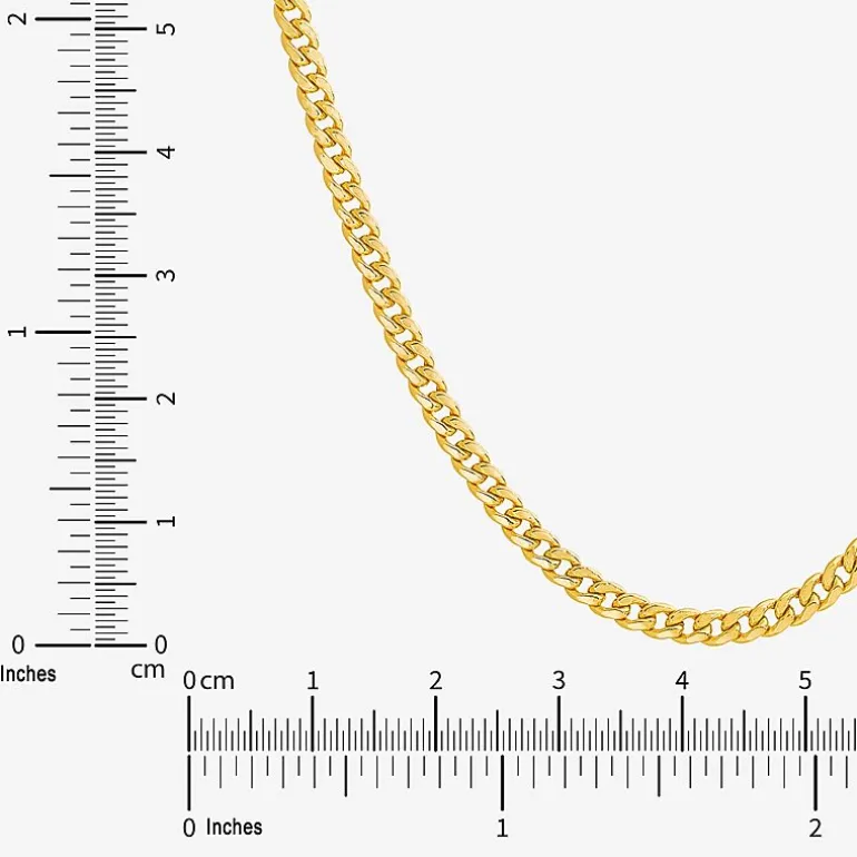 Made in Italy Unisex Adult 14K Gold 22 Inch Cuban Chain Necklace