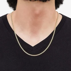 Made in Italy Unisex Adult 14K Gold 22 Inch Cuban Chain Necklace