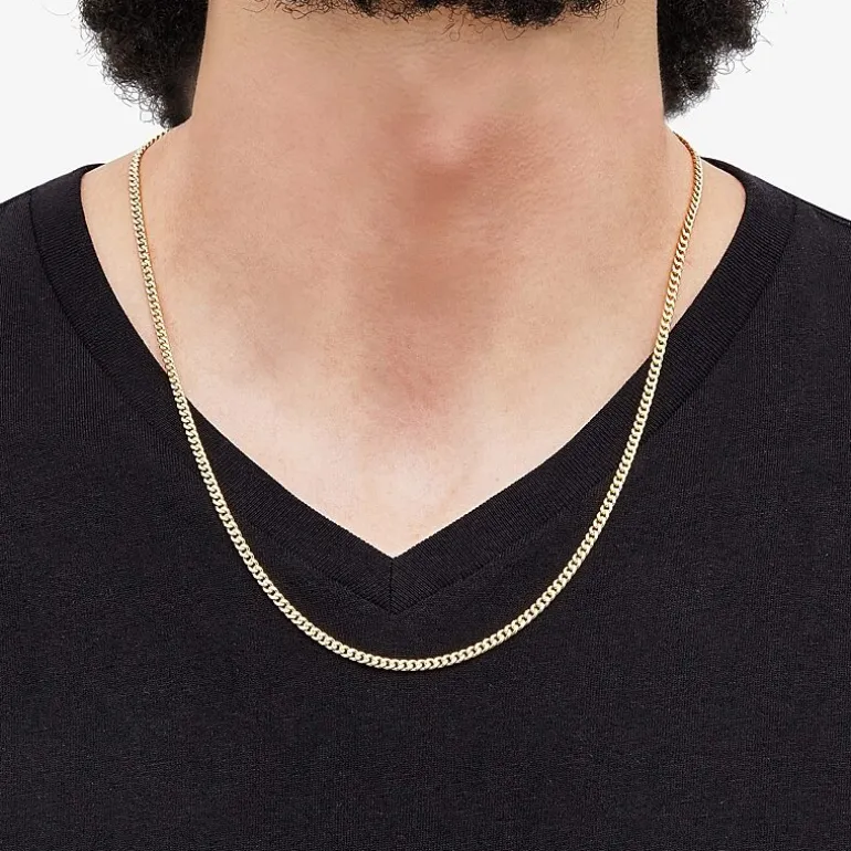 Made in Italy Unisex Adult 14K Gold 22 Inch Cuban Chain Necklace