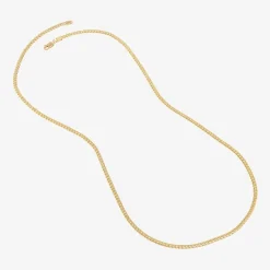 Made in Italy Unisex Adult 14K Gold 22 Inch Cuban Chain Necklace
