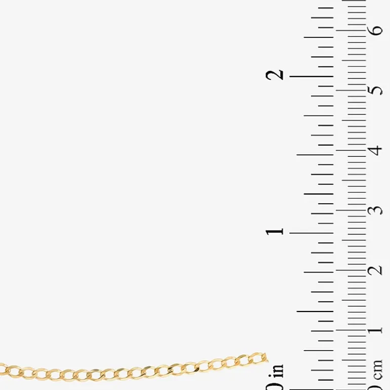Made in Italy Unisex Adult 10K Gold 20 Inch Curb Chain Necklace