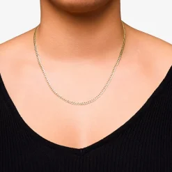 Made in Italy Unisex Adult 10K Gold 20 Inch Curb Chain Necklace