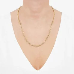 Made in Italy Unisex Adult 10K Gold 22 Inch Curb Chain Necklace