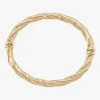 Made in Italy Womens 14K Gold Bangle Bracelet