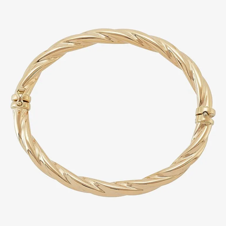 Made in Italy Womens 14K Gold Bangle Bracelet