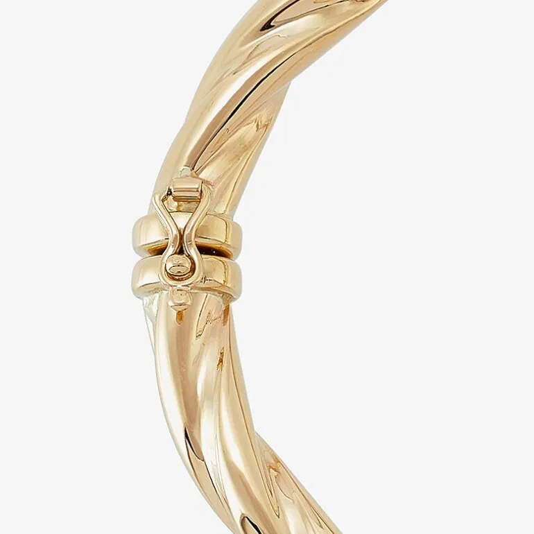 Made in Italy Womens 14K Gold Bangle Bracelet