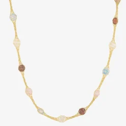Made in Italy Womens 10K Gold 18 Inch Link Chain Necklace