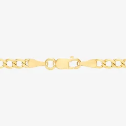 Made in Italy Womens 10K Gold 7.5 Inch Hollow Figaro Chain Bracelet