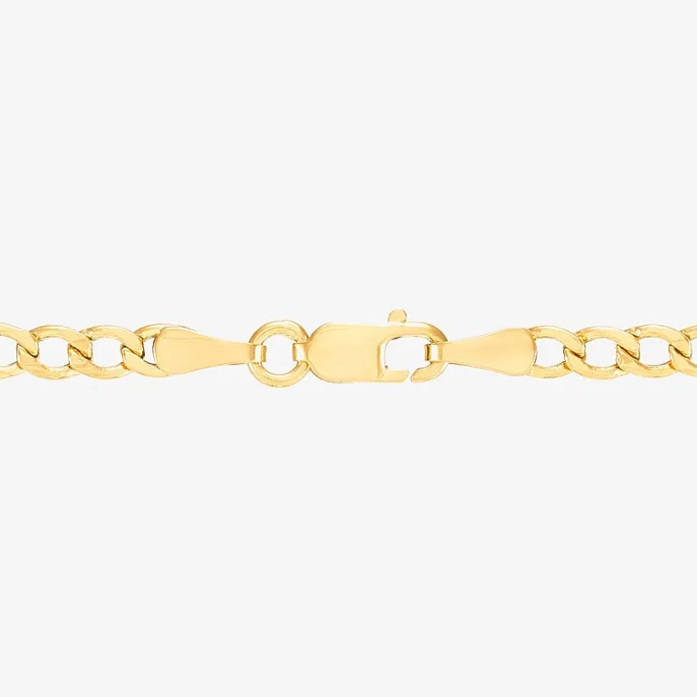 Made in Italy Womens 10K Gold 7.5 Inch Hollow Figaro Chain Bracelet