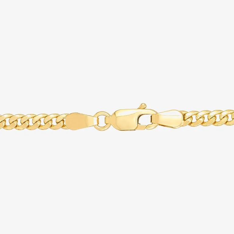 Made in Italy Womens 14K Gold 7.5 Inch Hollow Chain Bracelet