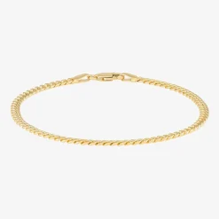 Made in Italy Womens 14K Gold 7.5 Inch Hollow Chain Bracelet