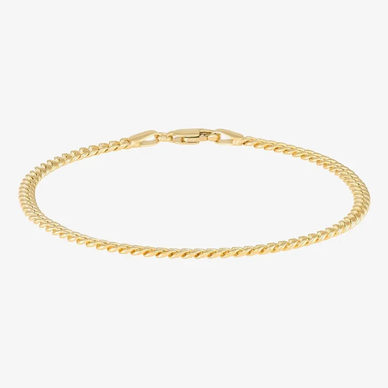 Made in Italy Womens 14K Gold 7.5 Inch Hollow Chain Bracelet
