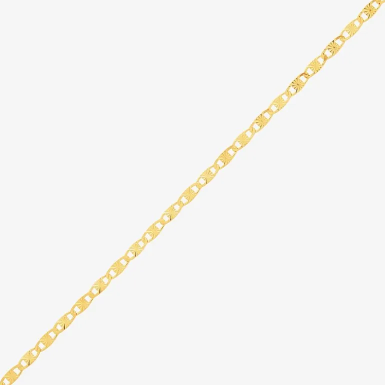Made in Italy Womens 10K Gold 7.5 Inch Solid Fashion Chain Bracelet