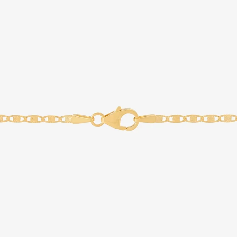 Made in Italy Womens 10K Gold 7.5 Inch Solid Fashion Chain Bracelet