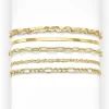 Made in Italy Womens 10K Gold 7 Inch Hollow Paperclip Chain Bracelet