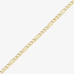 Made in Italy Womens 14K Gold 7.5 Inch Semisolid Figaro Chain Bracelet