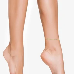 Made in Italy Womens 10K Gold 10 Inch Hollow Ankle Bracelet