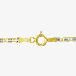 Made in Italy Womens 10K Gold 10 Inch Hollow Ankle Bracelet