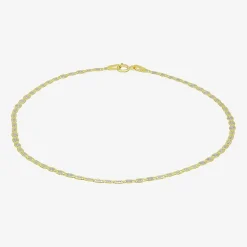 Made in Italy Womens 10K Gold 10 Inch Hollow Ankle Bracelet