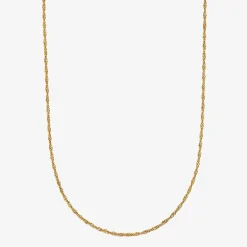 Made in Italy Womens 10K Gold 16 Inch Singapore Chain Necklace