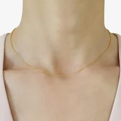 Made in Italy Womens 10K Gold 16 Inch Singapore Chain Necklace